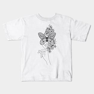 Butterfly Woman Head Kids T-Shirt